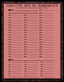 Tabletop RPG Randomizer